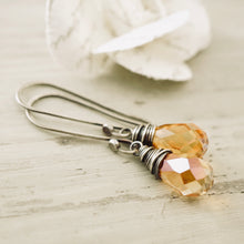 Load image into Gallery viewer, TN Crystal Drop Long Earrings (Champagne)