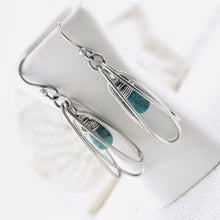 Load image into Gallery viewer, TN Oval Hoops Trio Earrings - Turquoise (SS)
